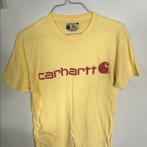 Carhartt Men's Yellow Tee with Red Logo